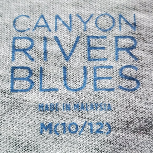 CANYON RIVER BLUES Layered Ruching Side Tie Graphic Tees, M (10-12) - Picture 6 of 16